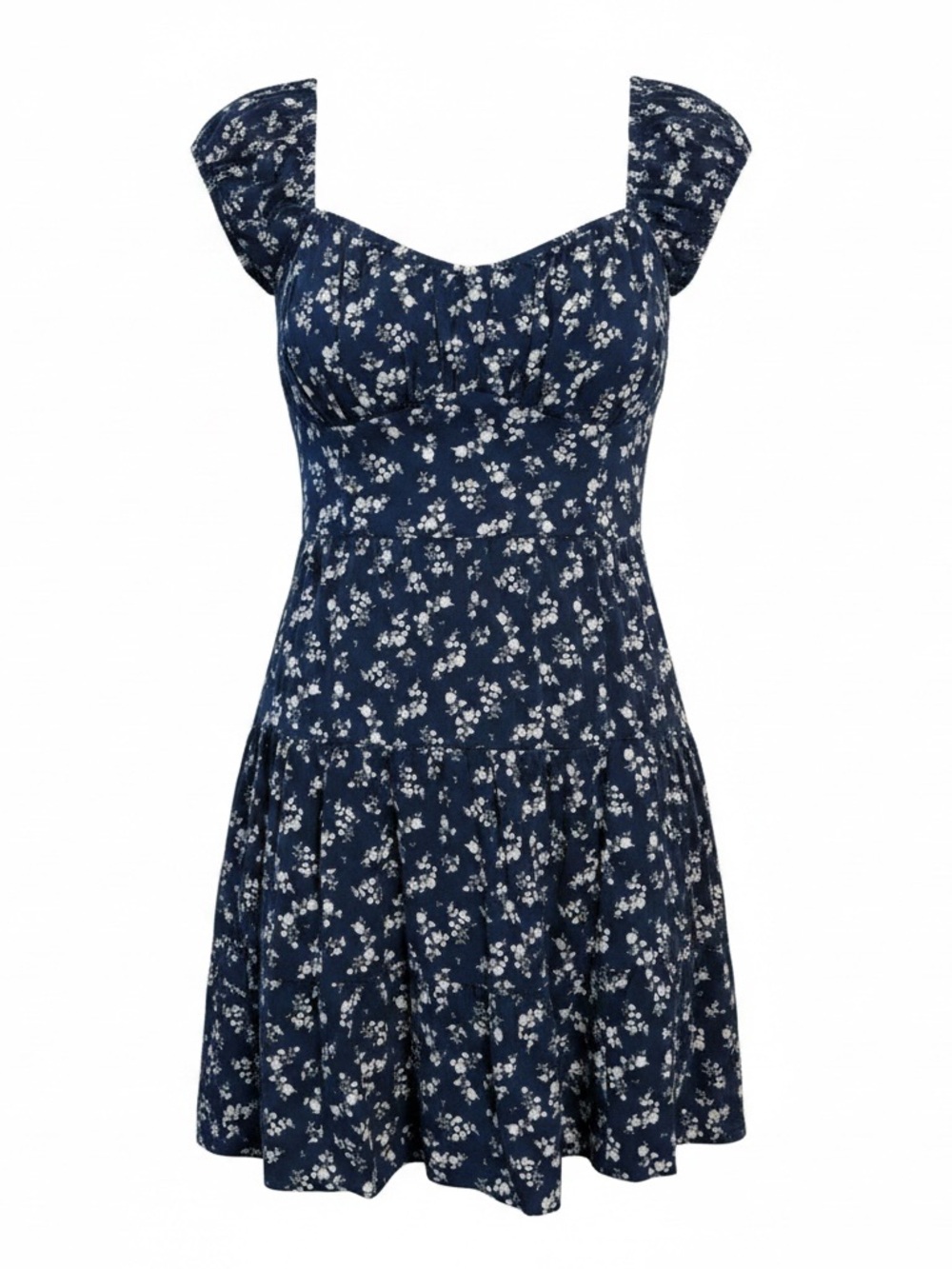Hollister Navy Floral Sweetheart Mini Dress